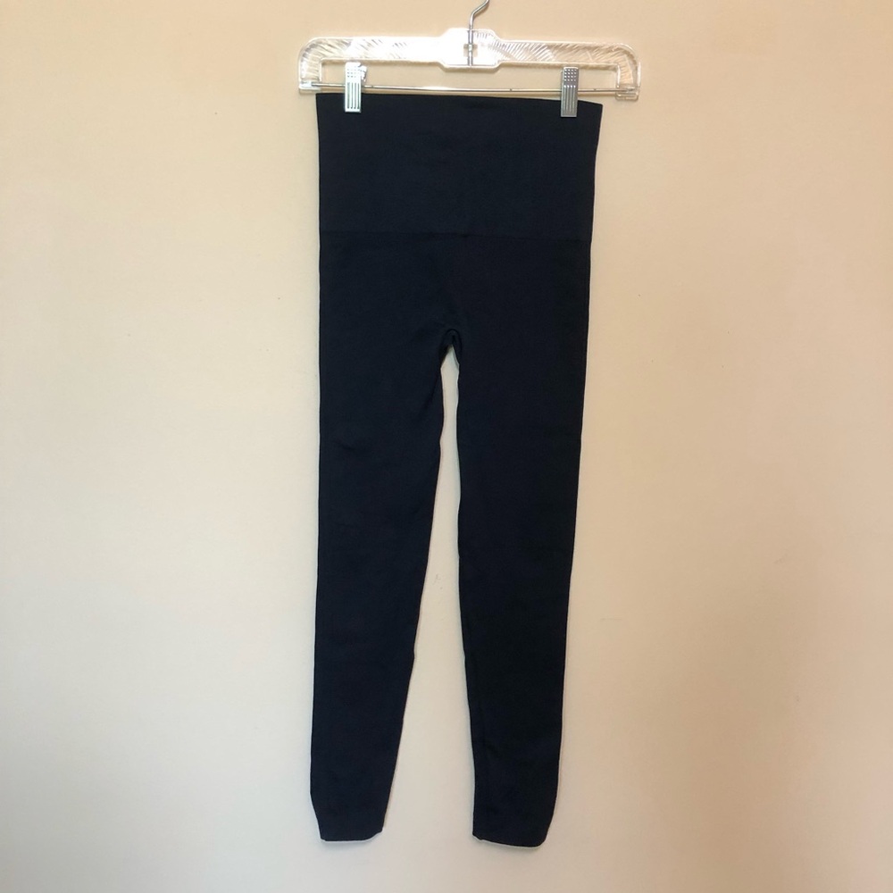SPANX M Midnight Blue Dark Navy Leggings Tights High Rise Waisted Look at me Now